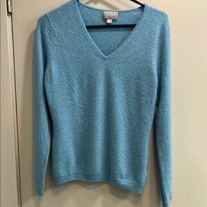 Pure Collection Blue V-Neck Sweater